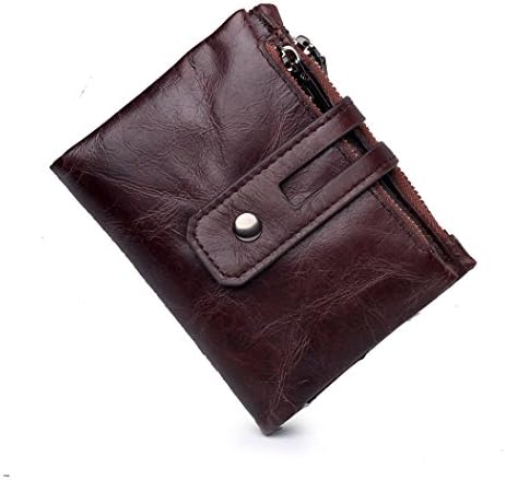 Men Wallet Small Vintage Crazy Horse Leather Short Purse Bifold