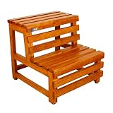 ★ 【Seguro y estable】 La escalera se combina con el cierre de seguridad superior para garantizar la seguridad y la estabilidad.Equipado con una gran plataforma, cómodo y seguro.Cada listón ha sido revisado cuidadosamente para garantizar la calidad, y las heces se han impermeabilizado para su uso en el ambiente húmedo del baño.