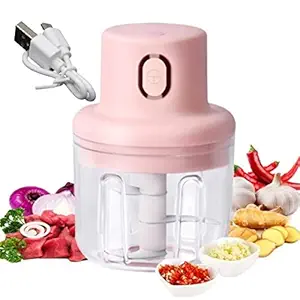 Portable Mini Chopper ,USB Charging, Rechargeable, 250 ML, 45 Watts, Pink