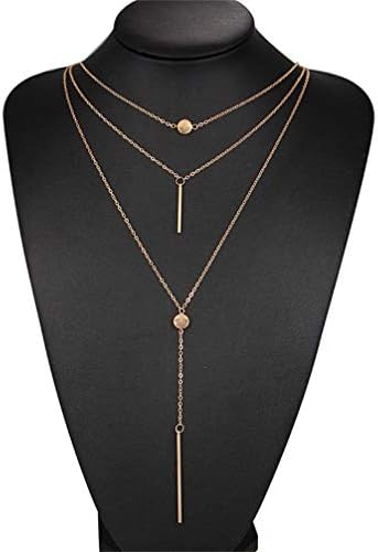 Toporchid Simple Pendant Necklace 3-layer Small Dot Elegant Necklace Chains for Women(Gold)