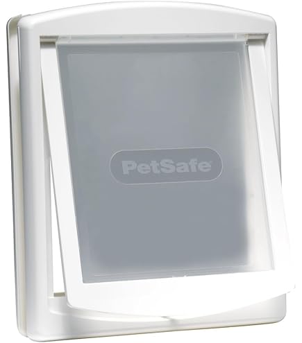 PetSafe Staywell Klassieke kattenklep, 4 sluitopties, magneetsluiting, voor hout, glas, PVC, bakwanden, eenvoudige montage, weerbestendig, met tunnel, zilver, wit, Met tunnel., wit