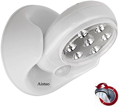Aistuo Battery Operated Motion Activated PIR Sensor Removable Cordless LED Security Light - White