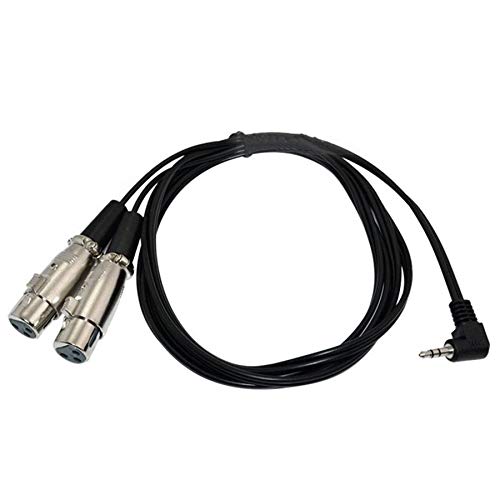 Semoic Mini XLR Y Splitter Cable,90 Degree Right Angle 3.5mm Male to 2 Mini-XLR Female Replacement Headphone cable 1Ft/0.