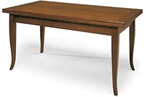 KONTE.DESIGN Tavolo SANTO SPIRITO Allungabile in legno nobilitato stile arte povera, finitura noce, 120 x 80/200 x 80 cm