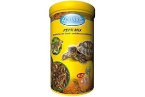 AQUARIS Repti Mix Mangime Naturale per Tartarughe d’Acqua e di Terra – 220 g / 1 L – Ricco di Proteine, Facile da Digerire, Favorisce Carapace e Ossa Forti