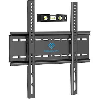 PERLESMITH Support Mural TV pour la Plupart des téléviseurs Plats & incurvés LCD, OLED et Plasma de 26-47 Pouces - Support TV avec VESA Max de 400x400mm Capacité Max de 50 kg