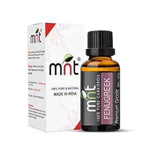 MNT Fenugreek Cold Pressed Carrier Oil 100% Pure Natural & Therapeutic Grade For Aromatherapy, Skin, Acne & Hair Growth (30ML)