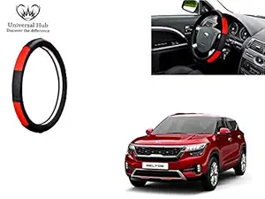 Universal Hub- Ring Type (Gold Black Red) Car Steering Wheel Cover for Kia Seltos