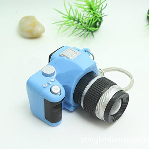 Weike®Cute Mini Digital Single Lens Reflex DSLR Camera Style LED Flash Light Keychain (Blue)