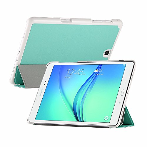 EasyAcc Samsung Galaxy tab A 9.7 Hülle Schutzhülle T550 Case Hochwertiges PU Leder Etui – mit Standfunktion und Automatischem Schlaf Funktion für Samsung Galaxy Tab A T550N/T555N 24,6 cm (9,7 Zoll) Tablet-PC (Minze Grün, Kunstleder, Ultra Dünn) - 9