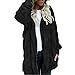 Produktbild Ba Zha Hei Damen Fraun Strickjacke Sweatshirt Langarm Pullover Pulli Mantel Sweatshirt Sport Hoodie Jacket Outwear (Schwarz, XL)