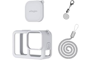 Gdraco Silikon Schutzgehäuse für GoPro Hero 13 Actionkameras Zubehör Schutzgehäuse Case mit Objektivdeckel &Lanyard für GoPro Hero 13 (Hellgrau)