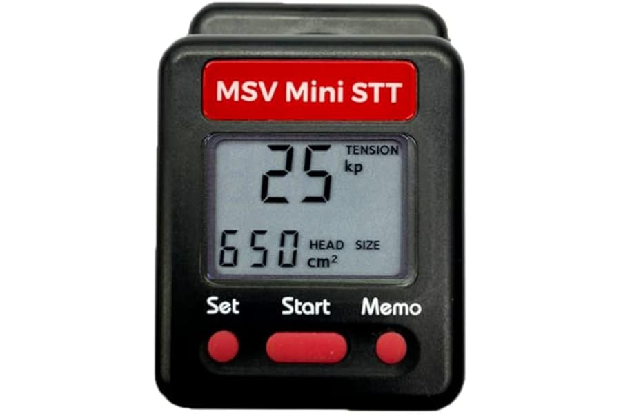 MSV Tennis Racket for Advanced Players - String Hardness Gauge - Graphite - 50 x 60 x 35 mm - Strung