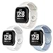 Produktbild Kmasic Sport Armband Kompatibel Fitbit Versa/Fitbit Versa Lite Edition, Soft Silikon Ersatz Armband Kompatibel Fitbit Versa/Fitbit Versa Lite EditionSmart Fitness Uhr, Klein, Beige/Hellblau/Wei