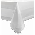 A & B TRADERS Damask Tablecloth White - 130 x 220 cm - Washable at 95°C