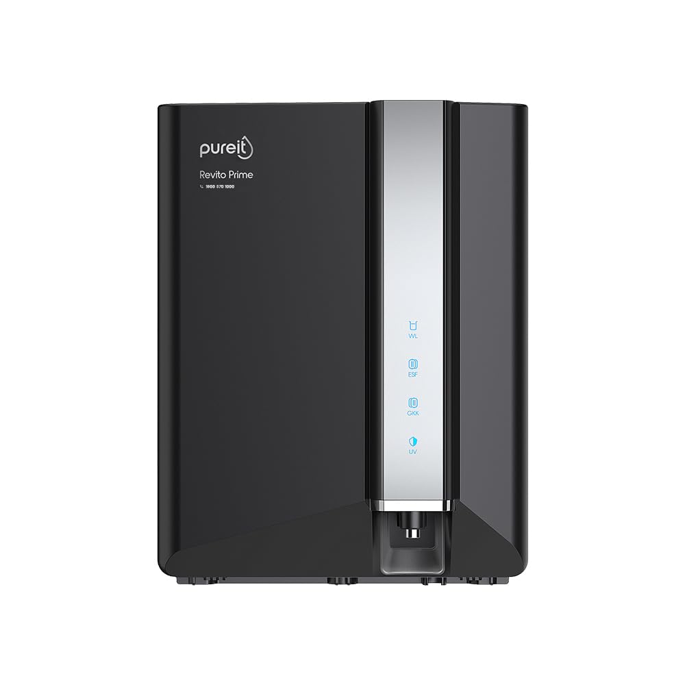 Pureit Revito Prime RO+MF+Mineral+UV Water Purifier: Save INR 1000 on Exchange, 7 Stage Filtration, 8L Capacity, Up to 70% Water Savings | DURAViva Black Review