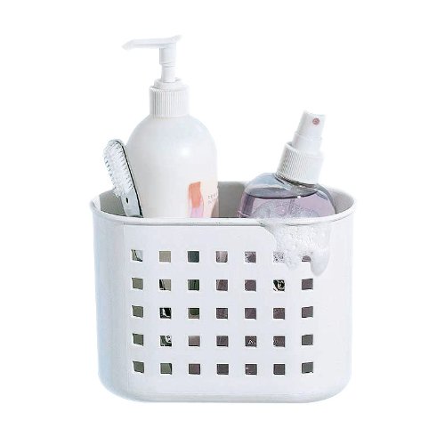 InterDesign 21801EU Duschkorb mit Saugnäpfen, weiß