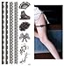 New 1pcs White Henna Ink Lace Flower Temporary Flash Tattoo Inspired Stickers Fake Tattoos (J016W_BK)