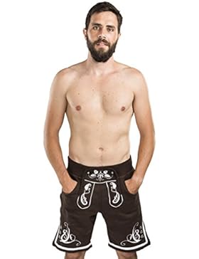 Herren Jogging Lederhose - Jogginghose bestickt - Trachtenhose Oktoberfest - Schöneberger Trachtenlederhose