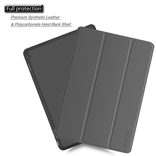 Huawei MediaPad M3 10 Lite 10 Hülle Case, Infiland Ultra Dünn Tri-Fold Muschel PU Leder Ultra Schlank Superleicht Ständer Shell Cover Schutzhülle Etui Tasche für Huawei MediaPad M3 10 Lite 10 (Weltraum Grau) - 3