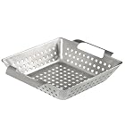 Bruzzzler Grill-Korb aus Edelstahl, für Grill und Backofen, bräunt Fleisch, Fisch und Gemüse gleichmäßig – Bild 1