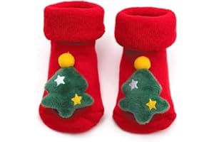 IL MONDO DI NOAH Calze Natalizie Neonato, Calzini Antiscivolo Bambino/Bambina, Unisex, 0-12 Mesi (Albero di Natale)