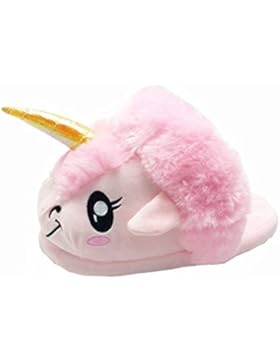 Rainbow Fox Fantasy Unicorn Soft Plush Slippers Slip On Adult Compatible With European Size: 37-42