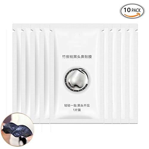 Nase Maske, Black Head Remover, Tiefenreinigung Mitesser Akne Maske Mitesser Gesichtsmaske Entfernen Mitesser Mask Aktive Bambus Kohle Formel Tearing style Deep Cleansing Purifying Peel off Acne Treatment Black Face Mask (10PC) - 3