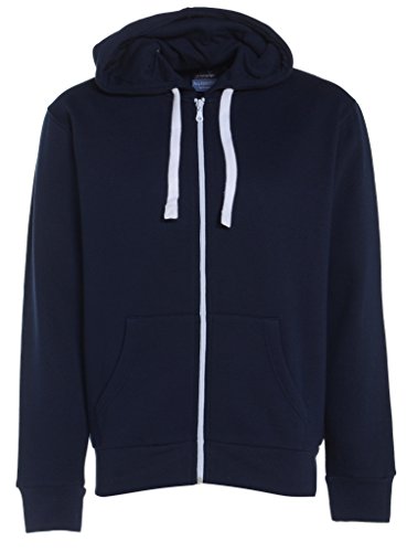Navy 5XL - Mahi New Womens Plain Zip Zipper Ladies Plus Size Hoodie Hooded Top Sweatshirt Jacket