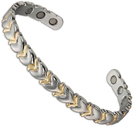 （CPB-0225SG）Wollet Jewelry 6 magnets 6.5‘’ Magnetic Copper Bracelets for Women Arthritis Bangle Health Healing Pain Relief