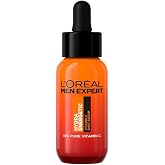 L'Oréal Men Expert Vitamin C Serum, Brightening Face Serum for Men, 30ml | With 10% Pure Vitamin C, Brightens, Smooths, Refre