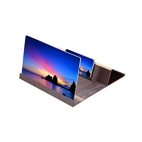 Ashata Schermo Amplificatore Per Smartphone Amplificatore Proiezione Schermo Telefono Cellulare Da 12 Pollici Supporto Amplificatore Schermo Film Hd Legno Avanzato Regalo Di Natale Caffe Giornoelettronica