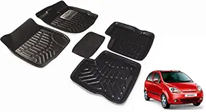 Auto Hub Model : 2009-2016 EVA, Plastic 3D Car Foot Mats Compatible for Chevrolet Spark (Black)