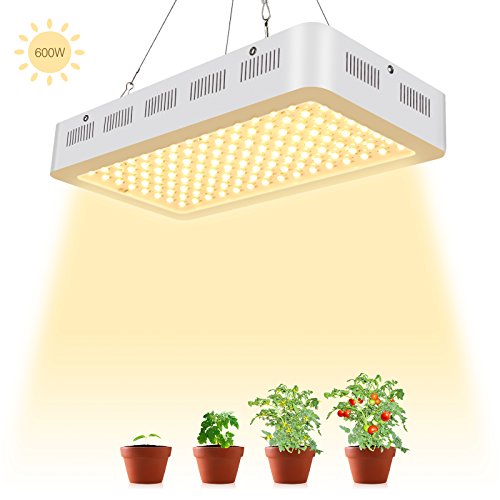 LED Cultivo Interior TOPLANET 600W Lampara para Plantas Led Grow Light Espectro Completo 120 * 5w Luz para Interior/Invernaderos Jardin Plantas en Macetas(Blanco Cálido)