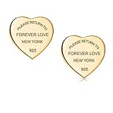 Orecchini a forma di cuore 'Forever Love' in acciaio al titanio e Acciaio inossidabile, colore: Gold, cod. ForeverLoveEarringsGold