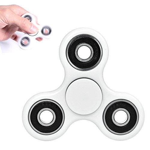 Tri Fidget Finger Hand Spinner Rotating Toy Anxiety Stress Reduce ADHD Relief by MBFHB (White) Tri Fidget Finger Hand Spinner Rotating Toy Anxiety Stress Reduce ADHD Relief by MBFHB (White)