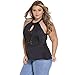 Price comparison product image Bling-Bling Womens Black Lace Insert Zipped Big Girl Peplum Top Size L