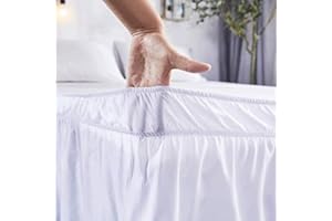 LUKKC Bettrock Bettumrandung, Bett-Rüschen, Staub-Rüschen, Luxus-Hotel-Qualität, 120/150/180 * 200CM Knitterfrei, Lichtbeständig, Bettumrandung, Bett-Rock (Color : A, Size : 135x200cm+38cm)