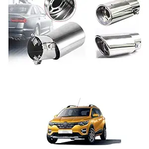 PRIKNIK Silencer Tip Exhaust Pipe Car Stainless Steel Rear Muffler Tip Tail Muffler Tip Pipe Adjustable Car Decoration Exhaust Tip Tailpipe Compatible with Triber