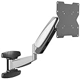 【 BITTE BEACHTEN 】❗ Display-Diagonale nur Richtwert - Position Größe VESA-Norm & Bildschirm-Gewicht wichtig ❗ Wand-Montage - Beiliegende Dübel nur für Massivbeton-Wände! ❗ Gas-Feder Mechanismus erfordert Mindestgewicht!