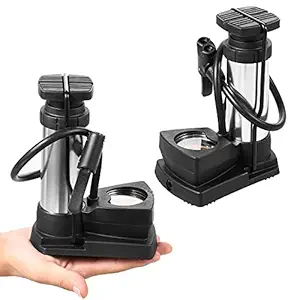 AZOD Mini Portable Tire Floor Pump High- Pressure Foot Pump Bike MTB Tire Floor Inflator Foot Activated Floor Pump with Barometer and Tire Repaire Tools Bike Part and Accessories
