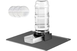 Marchul 8.6L Large Dog Water Dispenser with Placemat, Automatic Water Dispenser with Stainless Steel Water Bowl and 3 Filters, Gravity Dog Water Bottle for Medium, Large-Sized Pets