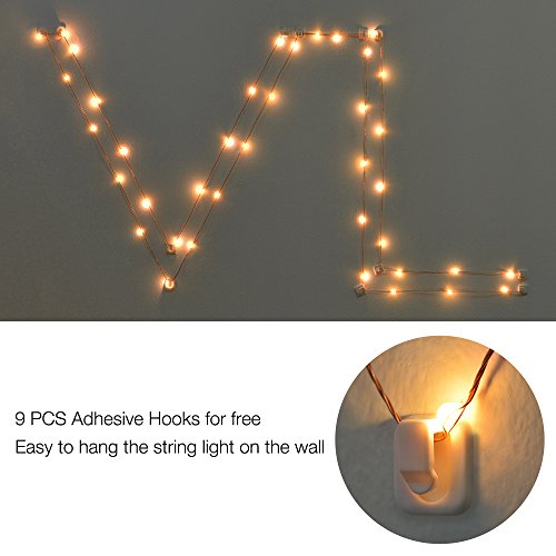 Lichterkette Kupferdraht, Sunix LED Lichterkette, 11 Meter 110 LED Sternklar Lichterketten Warmweiß Dimmbar Beleuchtung Dekoration mit Fernbedienung für Weihnachten, Hochzeit, Party, Balkon, Terrasse, Fenster, Treppe, Bar, etc - 5