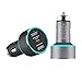 Produktbild Autoladegerät, Mini 48W Metall Dual USB Autoladegerät, Alloy Flush Fit Autoadapter Mit Blauer LED
