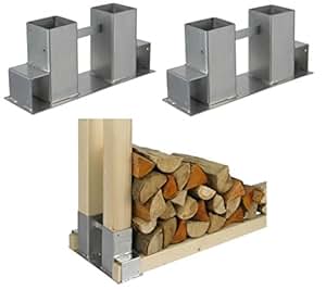 2er Set Holz Stapelhilfe Kamin Brennholz Kaminholz Holzstapelhalter
