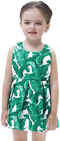 Kid Girls Dress,Dorame Children Infant Kid Girls Leaves Sleveeless Princess Mini Dress Clothes Outfit (3-4 years, Green)