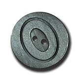 Extravagante Mantelknöpfe! Packung - 6 graue Mantelknöpfe mit asymmetischem Muster / grau schimmernd / Kunststoff / Ø 28mm