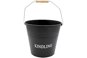 MARCO PAUL INTERIORS Marco Paul Seau rond en métal noir pour bûches de cheminée