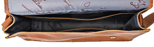 Ledertasche Gusti Leder „Mitch“ Laptop-Tasche Damen Herren Wasserfestes Innenfutter Unitasche Notebook Aktentasche Businesstasche Schultertasche Umhängetasche Groß 15 Zoll 2U4-26-5 - 5