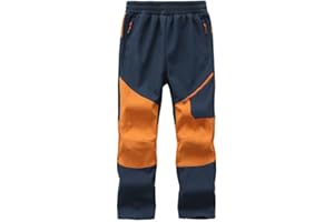 HFDWYJ Pantalon de neige pour garçon, fille, pantalon de randonnée pour enfants, pantalon softshell, coupe-vent, imperméable, respirant, chaud pour l'extérieur, pantalon de ski